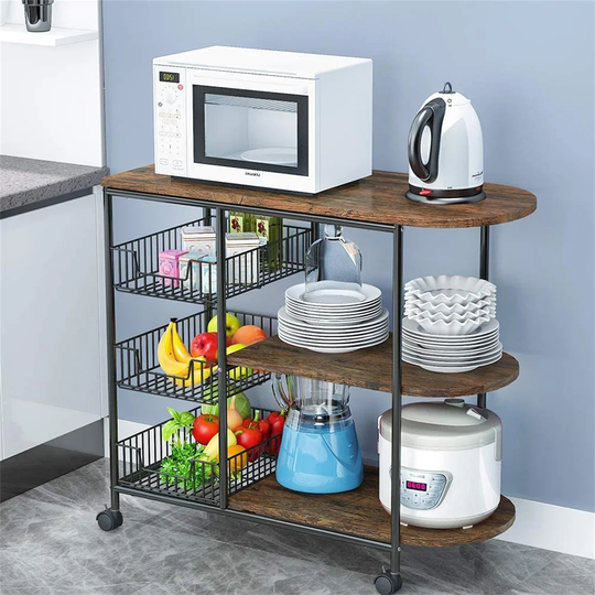 Strauss 80 Cm Steel Kitchen Trolley with Locking Wheels