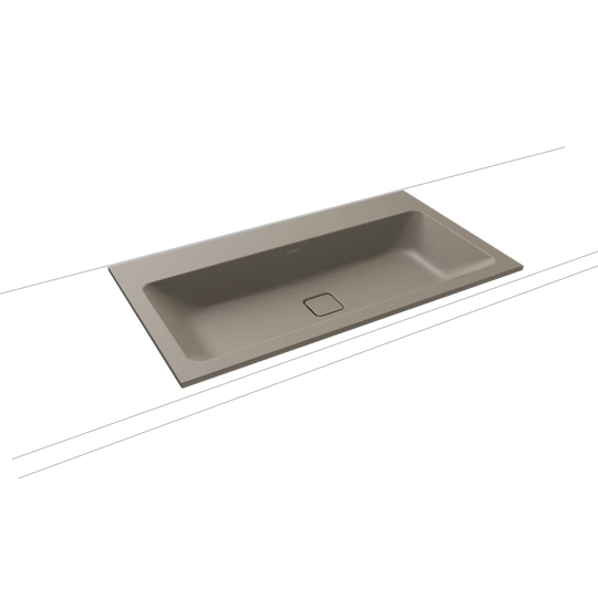 Cono Warm Grey Steel Enamel Rectangular Inset Bathroom Sink