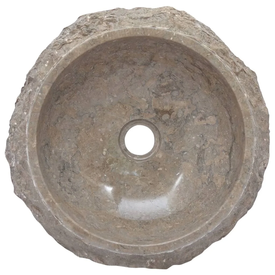 Travers Grey Marble Handmade Oval Bathroom Sink