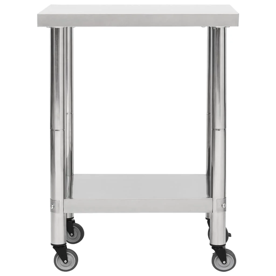 Birdene 80 Cm Stainless Steel Prep Table with Locking Wheels