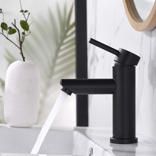 Modern Bathroom Taps Basin Mixer Tap Single Lever Mono Faucet Black