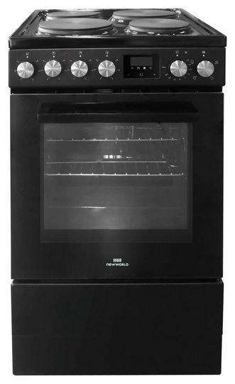 New World NWLS50SEB 50cm Single Oven Electric Cooker - Black