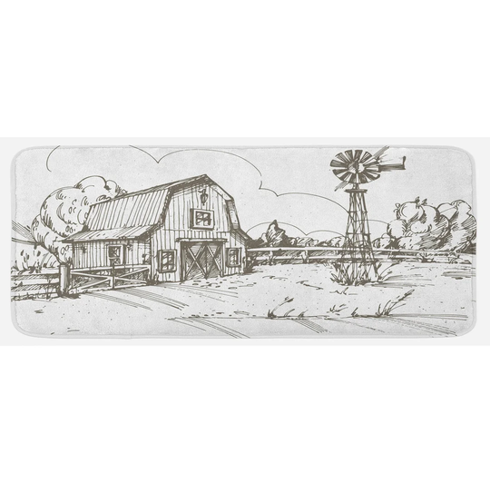 Callison Windmill Rustic Farmhouse Barn Kitchen Mat