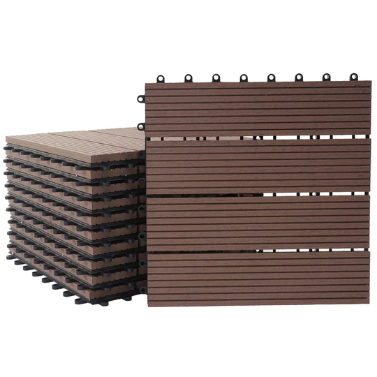 Wattripont 30 x 30cm Wood Effect Mosaic Tile in Brown