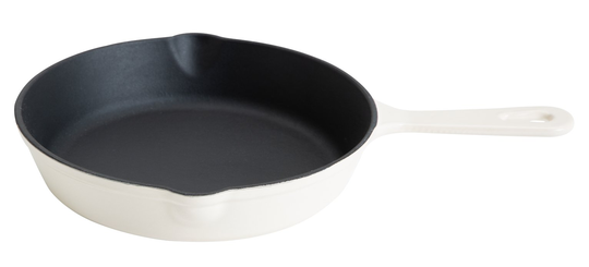 Habitat 19.5cm Cast Iron Frying Pan - Cream