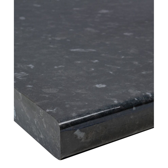 (1000 x 600mm, No Cut) Black Slate Gloss Laminate Kitchen Worktop 40mm