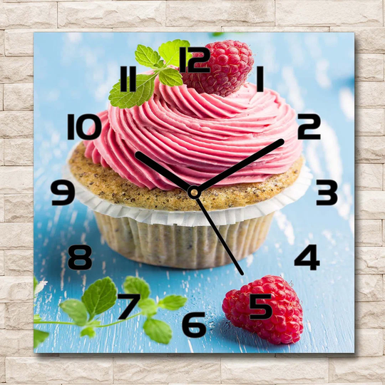 Raspberry Cupcake Silent Wall Clock