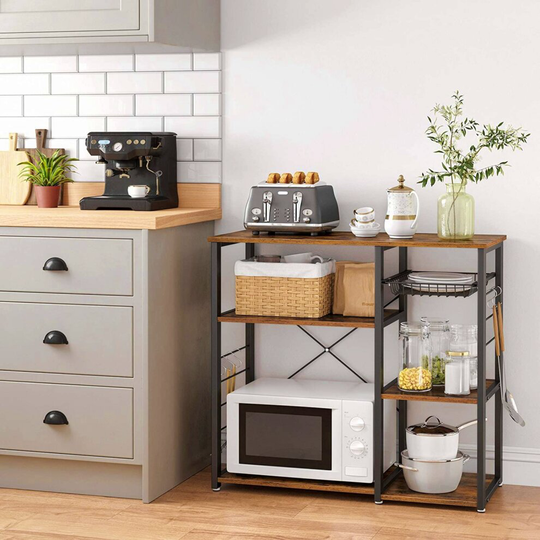Modern Kitchen Island Coffee Machine Microwave Stand Fruit Storage Rack