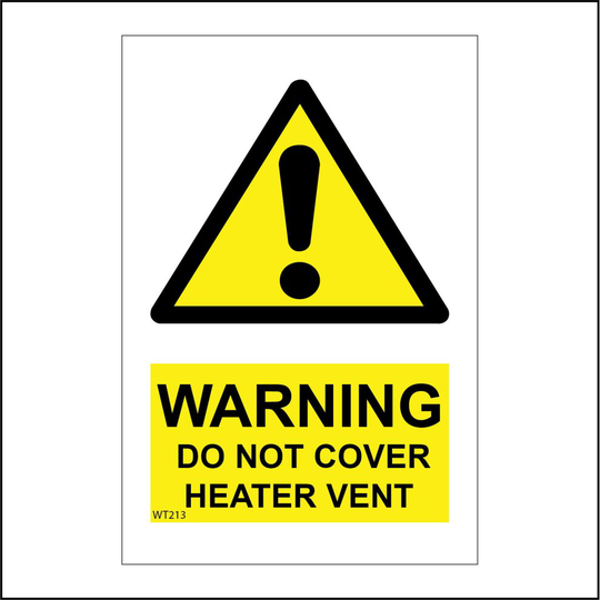 (200 x 300mm - 8 x 12, A - Sticker / Sav - Non-See Through) WT213 Do Not Cover Heater Vent Sign Grill Air Cooling Industrial Reactor Cover 450mm x 60
