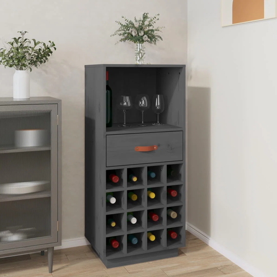 Tyneside 16 Bottle Solid Wood Floor Wine Bottle & Glass Rack