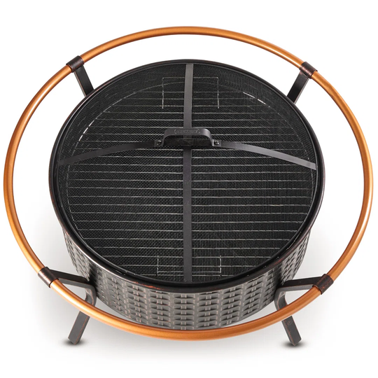 Bulle 56.5Cm H x 91Cm W Steel Wood Burning Outdoor Fire Pit with Lid