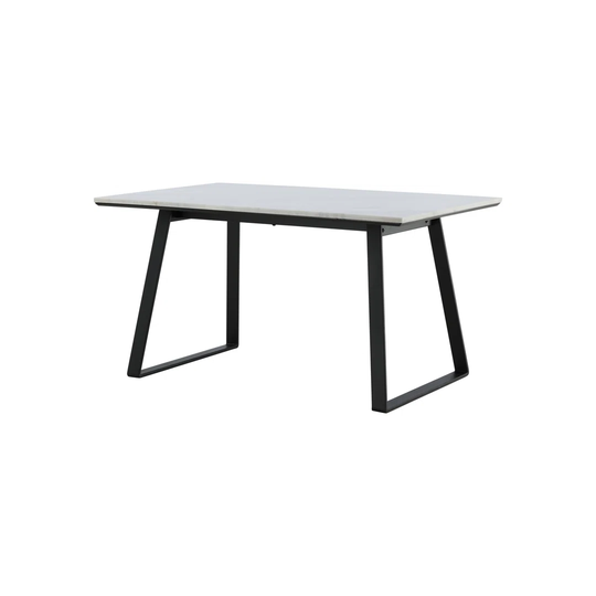 Estelle Dining Table 140*90 - White Marble / Black Legs