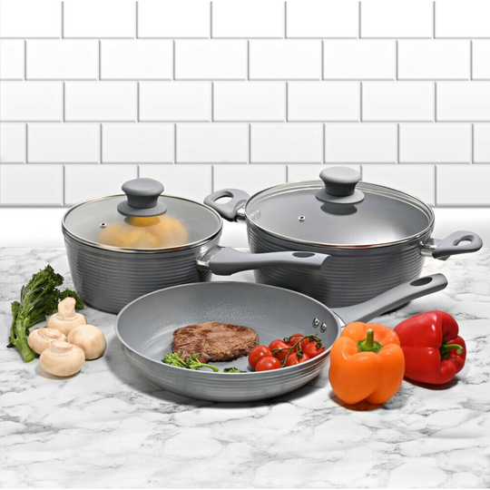 Schallen Grey 5pce Non Stick Forged Ceramic Pan Set