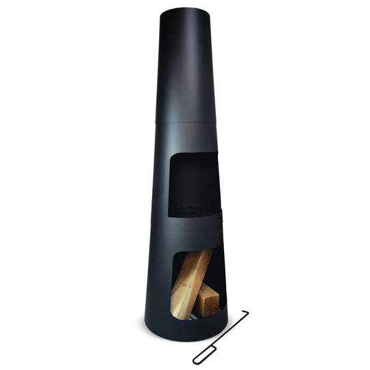 125Cm H x 36Cm W Steel Wood Burning Outdoor Chiminea