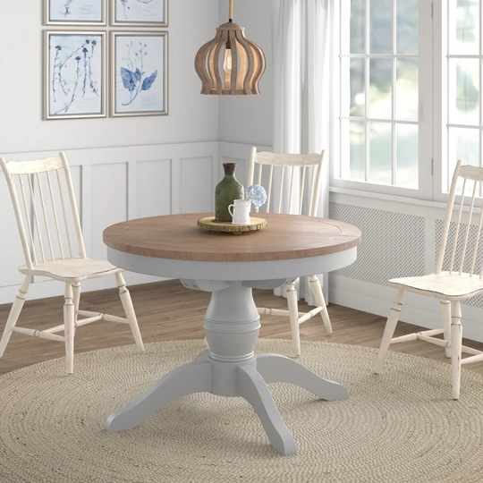 Oliviana Extendable Solid Oak Pedestal Dining Table