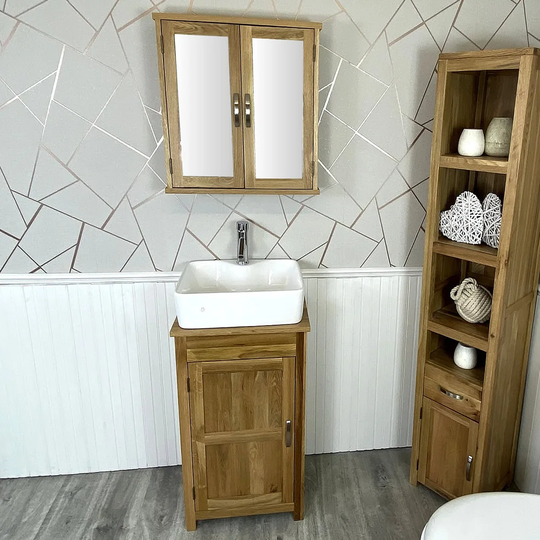 Martine Solid Oak 485mm Free-standing Cloakroom Vanity