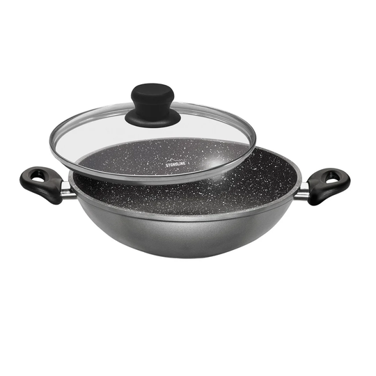 28cm Non-Stick Aluminium Wok with Lid