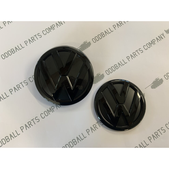VW Caddy 15-20 Front Grille Badge & Rear Badge Gloss Black Replacement Badges