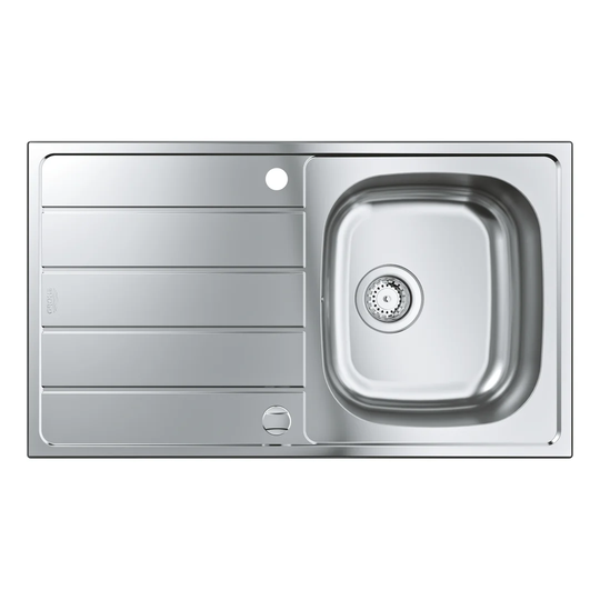 GROHE K200 stainless steel sink with drainer Â- a spacious, practical and durable kitchen essential 31552SD1