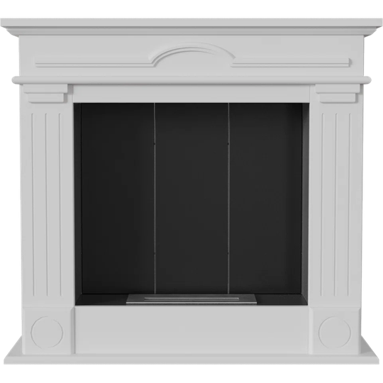 Free Standing Ethanol Fireplace December White, Self-Assembly
