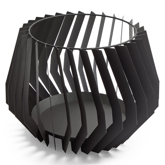 Fire Pit - Vortex Firepit With Poker - Outdoor, Garden, Patio Heater/Burner For Wood & Charcoal - Strong Steel Construction - Black