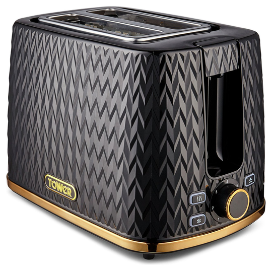 Tower T20054BLK Empire 2 Slice Toaster - Black