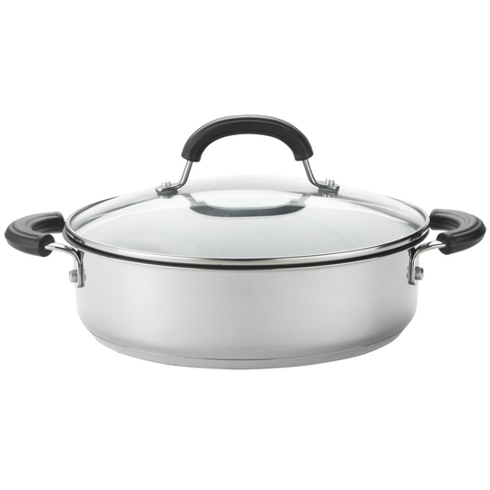 Circulon Total Stainless Steel 24cm Shallow Casserole Dish - 24cm, 2.8L Capacity
