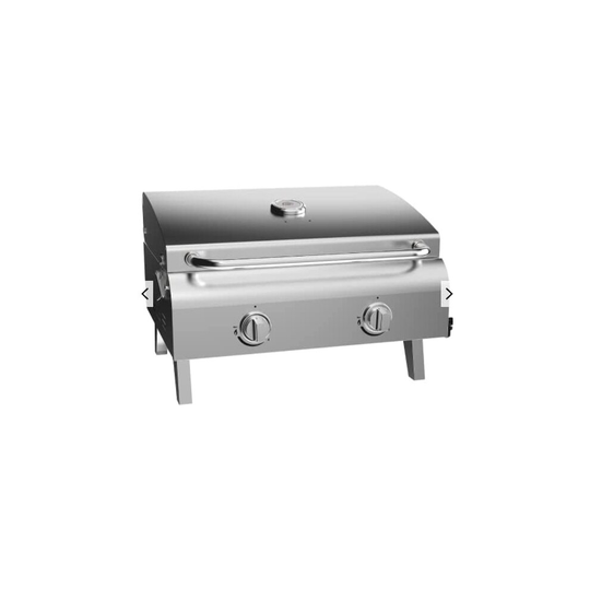 2 Burner Stainless Steel Table Top 21" Gas Barbecue BBQ Grill