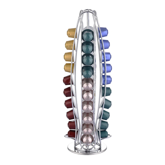 Coffee capsule holder compatible for Nespresso (40 x capsules) - Stand for coffee capsules Nespresso - 360 ° rotatable and non -slip