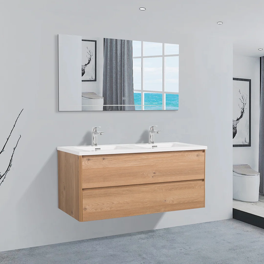 Lugis 120 x 50 x 48 Wall-Mounted Double Bathroom Vanity Set