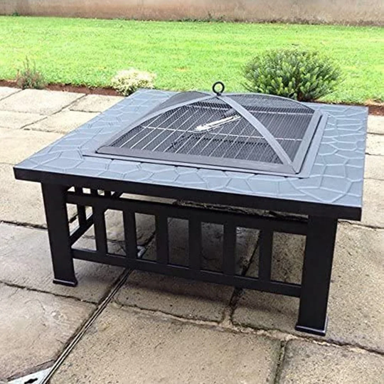 Buenrostro 46Cm H x 67Cm W Cast Iron Wood Burning Outdoor Fire Pit with Lid
