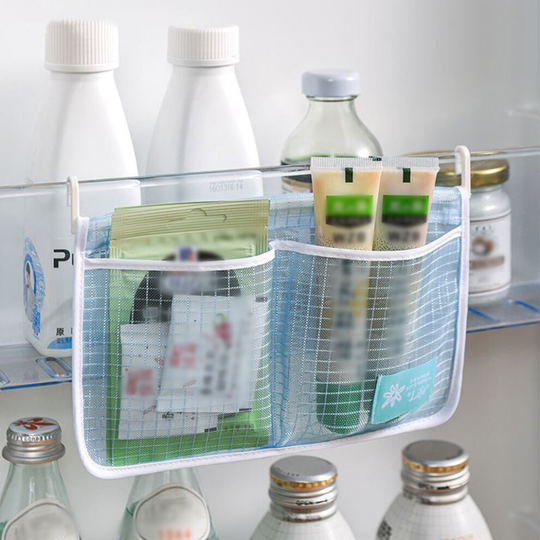 (Type 1) Refrigerator Mesh Bag Two Grids Hanging Organizer
