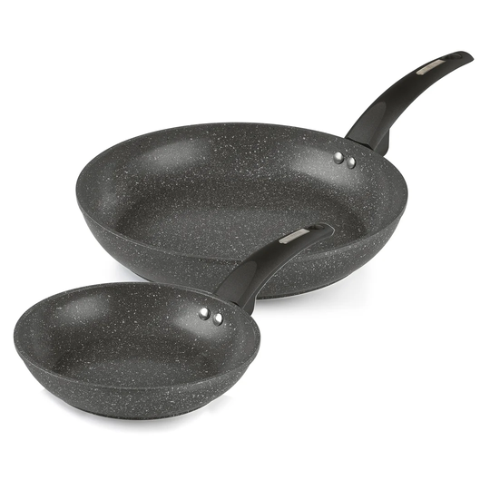 Tower T81282 Cerastone Non Stick Induction Frying Pans Set, Ceramic Coating, Stay Cool Handles, Forged Aluminium, Graphite, 2 Piece, 20/28 cm