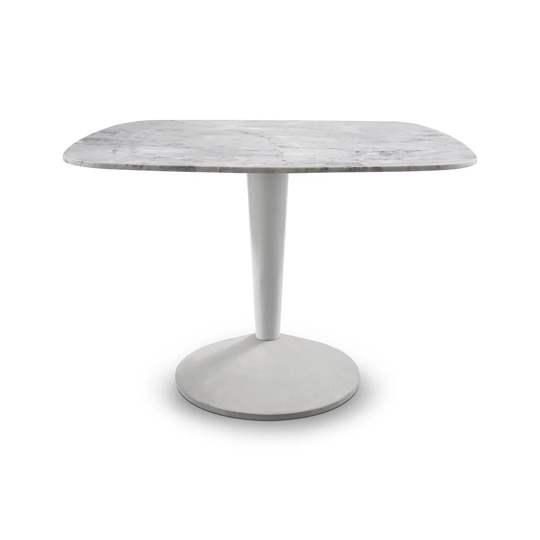 Custinne 110cm Genuine Marble Pedestal Dining Table