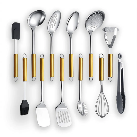 Gold Handle Kitchen Utensil Set Kitchen Tool Set 12 Pieces