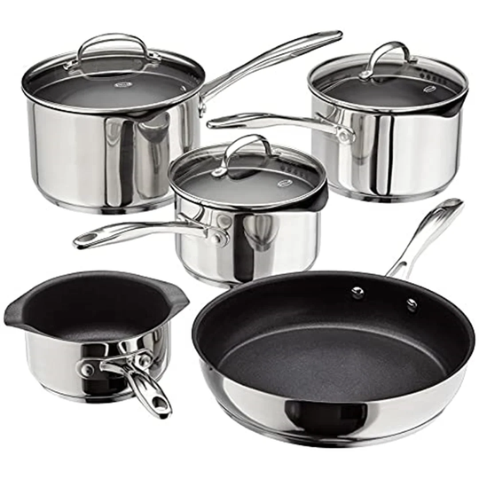 Belfry Kitchen Sherwood 8 Pieces Stainless Steel (18/10) Non Stick Cookware Set