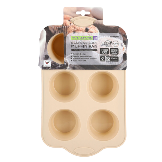 (6 CUP) Roylford Siicone Muffin Yorkshire Cupcake Mould