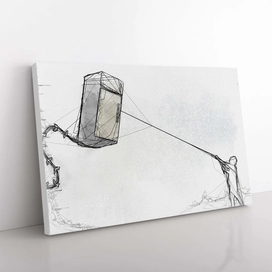 Fridge Kite by Banksy Wrapped Canvas Graphic Art