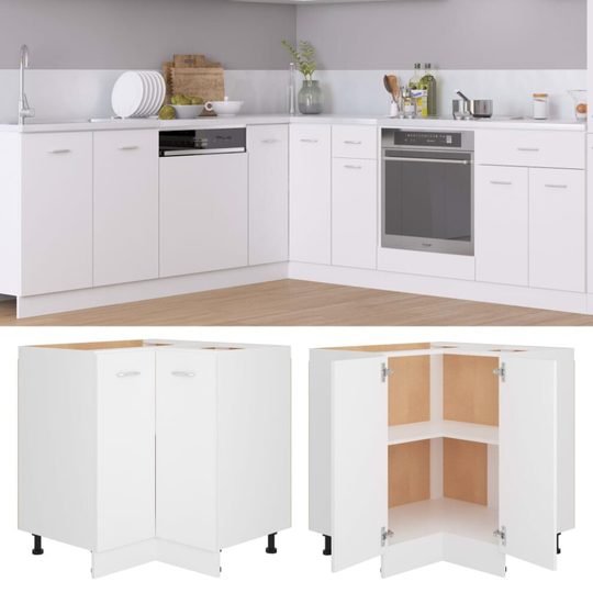 vidaXL Kitchen Cabinet White Chipboard Home Kitchen Storage Shelf Organiser
