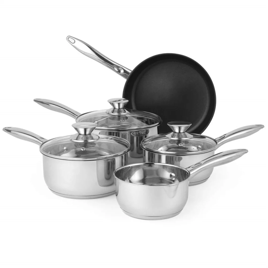Belfry Kitchen Roper 9 Piece Stainless Steel (18/10) Non Stick Cookware Set