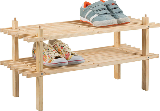 Argos Home 2 Shelf Shoe Storage Rack - Solid Pine