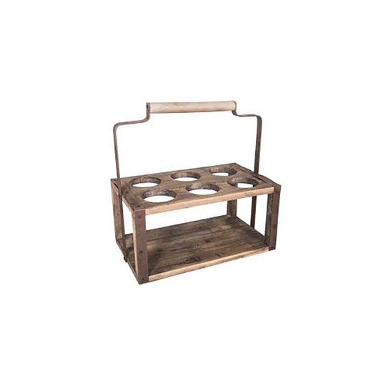 Bottle Rack In Pine And Iron For 6 Bottles