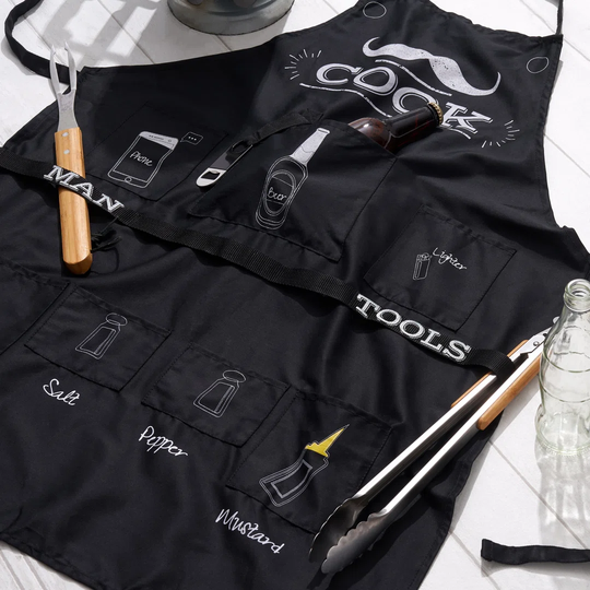 Novelty Men Apron With Pockets & Hood - Funny Cooking BBQ Party Chef Gifts
