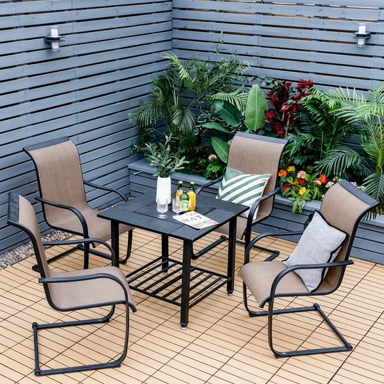 Outdoor Fire Pit Dining Table Square Wood Burning Fire Bow 4 In 1 Fire Pit Table