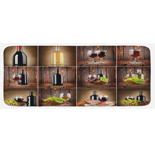 Dayanara Wine Grapes Meat Drink Kitchen Mat