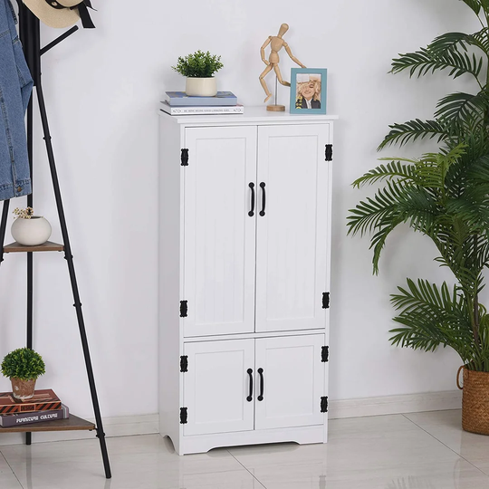 Weiner 4 -Door 3 -Shelf Storage Cabinet