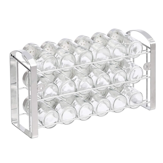 Metal 18-Jar Wall-Mounted Free-Standing Spice Rack