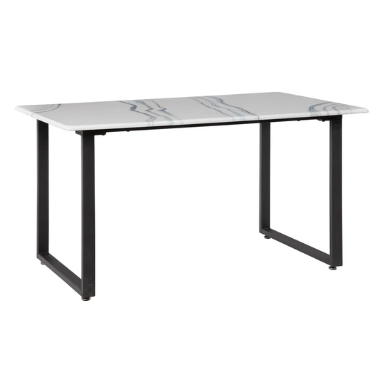 White-Black Metal/Concrete Dining Table