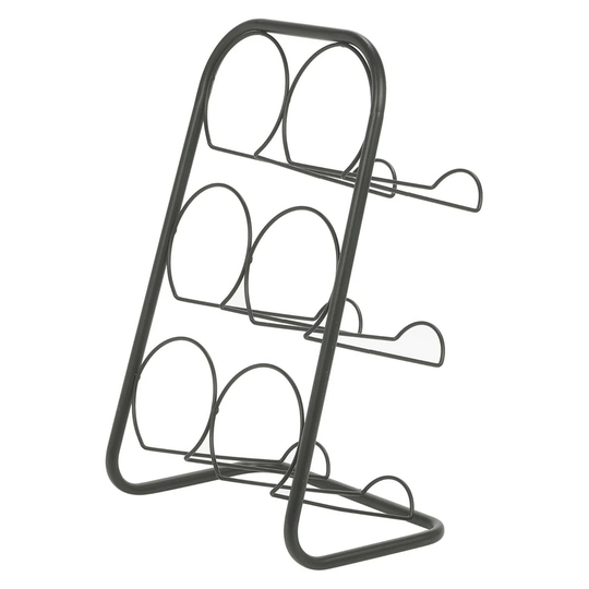6 Bottle Black Metal Wine Rack