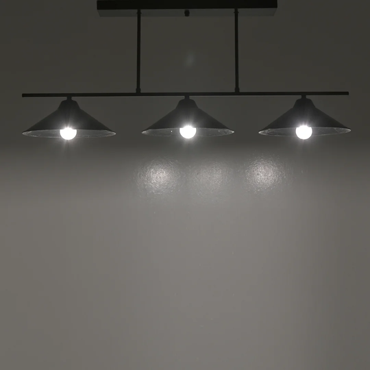 Glo 3 - Light Kitchen Island Modern Linear Pendant with Wrought Iron Accents
